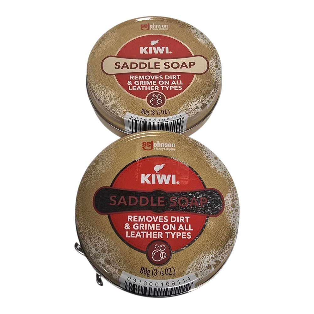 Kiwi Saddle Soap 3.125 Ounce (2 PACK) Removes Dirt And Grime On Leather New